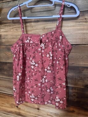 Old Navy Floral Adjustable Strap Tank Top - Rose Pink | Size Medium